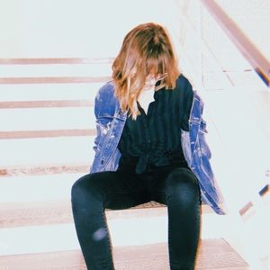 BDG Urban Outfitters striped long sleeve blouse